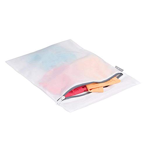 iDesign Medium Mesh Laundry Bag for Delicates - White