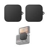 2 Packs Silicone Lens Protective Cover Soft Lens Cover Accessories, Compatible with Insta360 Ace Pro 2, Washable Anti Loss Cover with Lanyard Hole (Black)