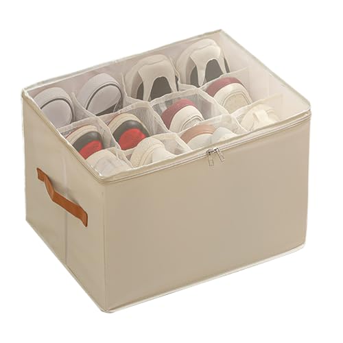 Organisateur De Chaussures -Organisateur De Chhaussures Pliable Avec Compartiments | Rangement Gain De Place Pour Placard | Range Chaussures Pliable | Grande Boite Rangement Chaaussures Placard |