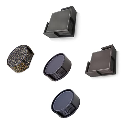 Sets de table en PU chic pour table basse | Décoration de bureau moderne noire