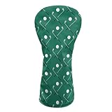 ELEQIN Hybrid Fairway 3/5 Woods Driver Headcovers Green Leather Golf Club Head Covers for Outdoors Sports Golf Accessories Gift for Women Men Golfers Waterproof Surface Soft Lining