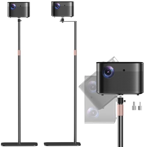 Image of Universal Projector Stand – Height Adjustable & 360° Rotatable Floor Stand with (1/4", M4, M6) Screw Multi-Size Projectors, Heavy-Duty Carbon Steel Base – Compatible with Projectors, Cameras & Webcams for Home & Office