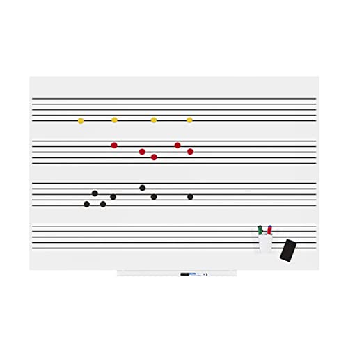 Rocada | Pizarra Blanca con Pentagrama | Pizarra Magnética con Pentagrama Musical | Fácil Borrado en Seco | Horizontal sin Marco | 100 x 150 cm