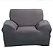 Produktbild Stretch Arm Stuhl Abdeckung - Sofa Covers Slipcover Sofa - 1-St¨¹ck 1 2 3 4 Seater Mbel Protector Polyester Spandex Stoff Sessel Schonbezug mit einem Kissenbezug f¨¹r Kinder und Haustiere Grau
