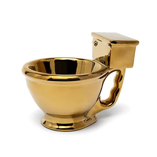 BigMouth Inc. Golden Toilet Mug, Novelty Coffee Mug, 10 oz, Extra Large