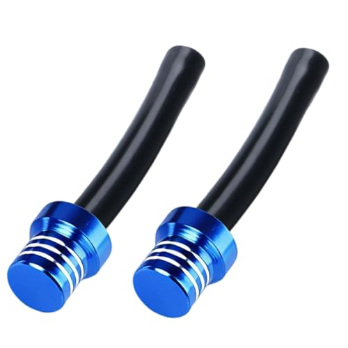 Image of 2pcs Motorcycle Breather Hose Gas Fuel Tank Cap Vent, Blue | Motorcycle Gas Cap Vent Hose Tube,Aluminum Universal Breathing Tube Fits Off-Road Motorcycles ATVs /Pit Dirt Motorcycle Bike
