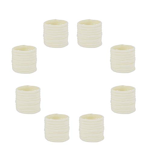 Cosweet 100 Pieces DIY Solid Nylon Headbands- Soft High Stretchy Nylon Headband for Daily Life or Special Occasions to Wear(Ivory White)