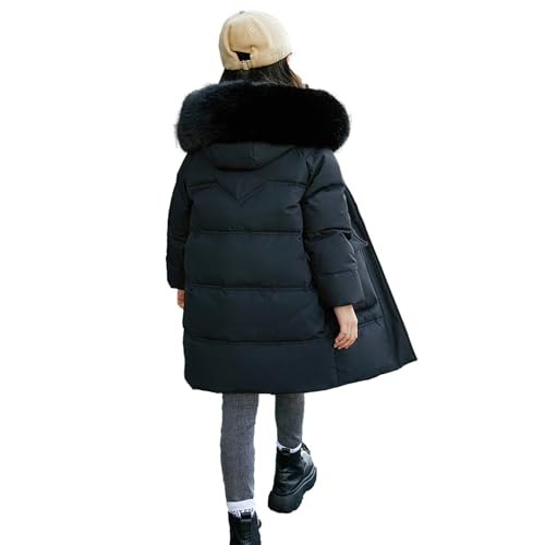 Girl's Long Puffer Down Jacket with Fur Hood Winter Warm Zip Outerwear Coat4