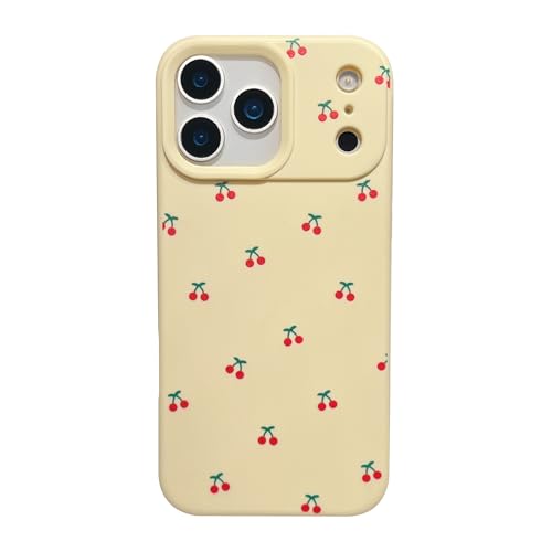 Coque cerise rouge FLIRACON en silicone souple jaune compatible iPhone 12 Pro Max