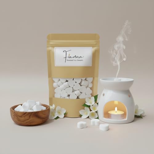 Image of Wax Melts | Organic Soy Wax | Essential Oil Infused | Jasmine Fragrance | Heart Shape Aroma Melts | Floral Room Freshener | Safe Smoke-Free Home Scent | 80 GMS