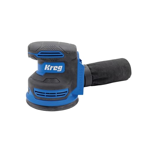 Kreg 20V Ionic Drive 5 Random Orbit Sander - Cordless Random Orbit Sander - Adjustable Speed - Dust Collection & Ergonomic Grip for Smooth Finish - Woodworking Tools - Bare Tool - KPTRS500A