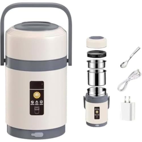 Travome �d�M�ٓ��� 304�X�e�����X�� �ۉ��|�b�g USB�[�d�� ���M�ٓ��� �r�W�l�X�}�� �w�� �ƒ�p 2L �I�����W (2 L USB�^�C�v�̓d���P�[�u��,�z���C�g)