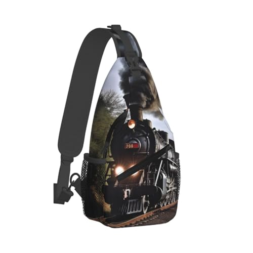 Mochila tipo crossbody Steam Train negra para senderismo miniatura 1
