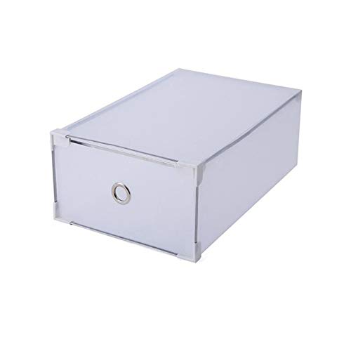 Lihuzmd Caja De Zapatos Apilable, Tipo De Cajón Vitrina De Colección De Zapatos Caja De Almacenamiento De Zapatos A Prueba De Humedad Y Polvo Organizador De Almacenamiento,Blanco,22X34X13CM
