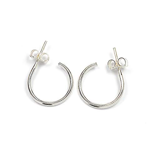 Sterling Silver Hoop Earrings, 925 Sterling Silver, 12mm, 16ga, Hoop Earrings for Women, Silver Hoops Hypoallergenic, s925 Sterling Silver Post Huggie Hoop Earrings, Silver Hoop for Men