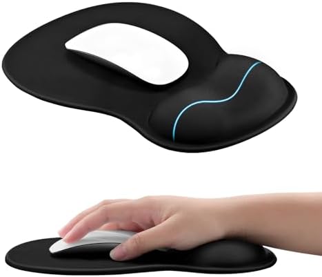 EooCoo Gel Mouse Mat with Wrist Support, Ergonomic Mouse Pad with...