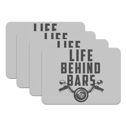 Sets de table en caoutchouc gris Life Behind Bars grand format résistant