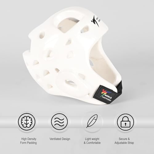 Image of Taekwondo WT Imported Head Guard Karate Martial Arts Helmet Kids Small Size White Color