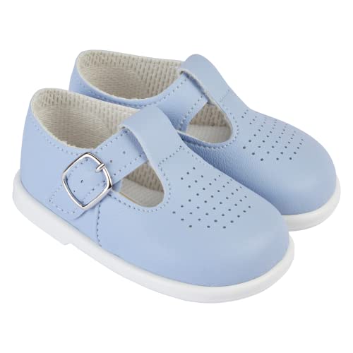 Early Days Baypods, sapatos infantis com sola dura, sapatos para primeiros passos para bebés e meninas com sola antiderrapante, primeiros caminhantes, Azul celeste
