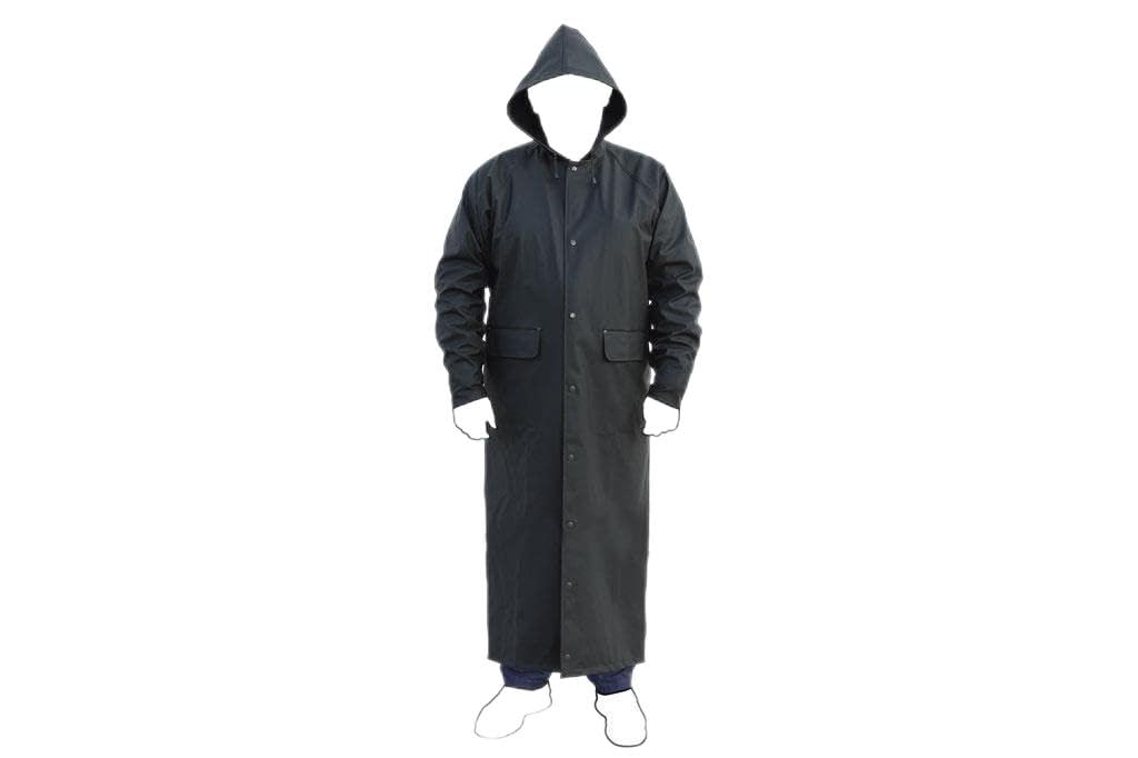 ABRIGO LARGO DE LLUVIA VERDE PU/PVC TALLA XXL