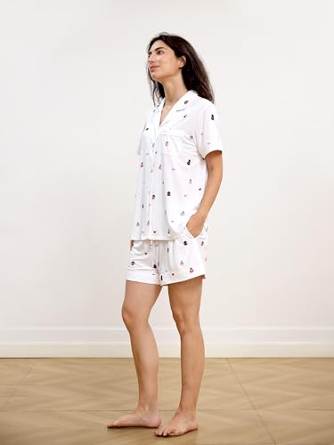 GYS Premium Women's Short Sleeve Pajama Set Notch Collar Button Down 2 Piece Sleep Sets, Viscose from Bamboo - Image 3