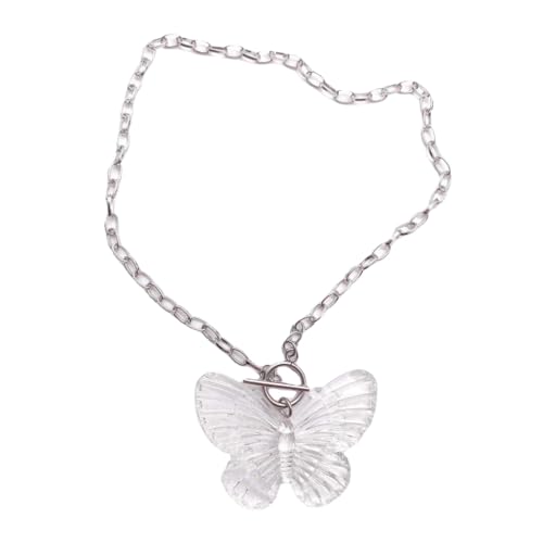 MISUVRSE Collar de mariposa estético a la moda simple para mujeres y niñas, joyería de boda, fiesta, regalo de cumpleaños, hebilla Ot