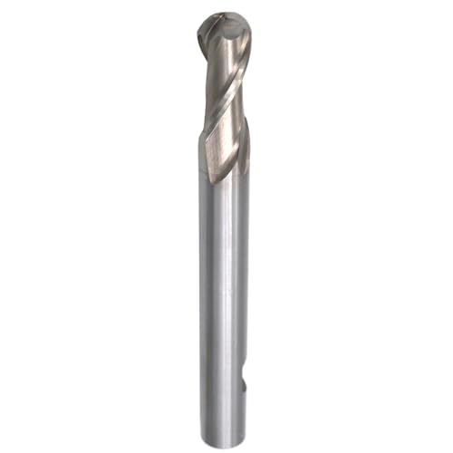 Image of 2Pcs 1mm Dia 2Flutes HSS M2 Ball Nose End Mill Flat Cutter CNC Slotting Cutting Profiling Router Bit for Steels Aluminum Copper Brass Bronze Cast Iron