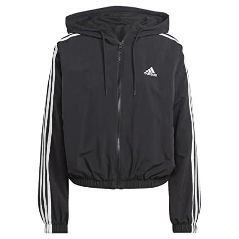 adidas Women's Essentials 3-Stripes Windbreaker Jacket Cover