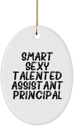 Smart Sexy Talented Assistant Principal Gifts for Christmas - Oval Ornament for Office Decor - Funny Quote Assistant Principal Apparel Accessories - Gifts from Family image 2