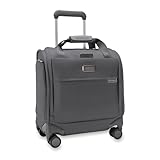 Briggs & Riley Cabin Spinner - Carry On Luggage for Travel, Suitcases with Wheels, Softside Rolling Bag for Men & Women, Fits Under Plane Seat, Interlocking Handle - Baseline Collection, Steel Gray