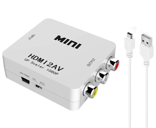 Image of FORIDA HDMI to RCA Converter, HDMI to AV Adapter 1080P, Mini HDMI2AV Composite CVBS Video Audio Converter Supporting NTSC /PAL for TV, DVD, VCR, Projector, Monitor