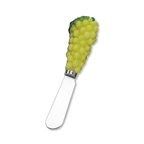 Supreme Housewares Cheese And Butter Spreader Knives Wine Decor 4-Piece Hand Painted Resin Handle With Stainless Steel Blade Multipurpose Cheese Spreader Set (Vintage Grapes) #TOP2