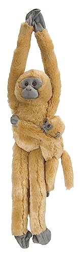 Wild Republic Hanging Monkey with Baby Langur Commun, Animal en Peluche, Peluche 50 cm, Cadeau de Baby Shower, Jouet Écologique, Rembourrage Fabriqué à Partir de...