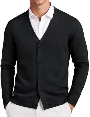 COOFANDY Cardigan Sweaters for Men - V-Neck Button Down Long Sleeve Cardigans