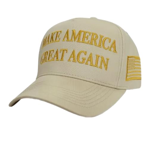 eBoutik - Berretto da baseball americano MAGA USA bianco - Cappello ricamato presidente Donald Trump - Cappello con slogan Make America Great - Costume unisex regolabile, bianco, Taglia unica