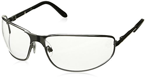 Harley-Davidson HD501 Safety Glasses with Silver Matte Frame and Clear Tint Hardcoat Lens