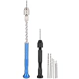 CORHAD Juego de Brocas Manuales de Resina para Joyería, Taladro de Mano Negro y Azul, 12 Piezas Brocas Pequeñas para Bricolaje y Trabajos en Madera, Plástico y Pvc