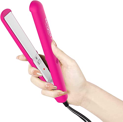 TopFinder® Mini 2 in 1 Hair Straightener and Curler 0.75 Inch, 30s Fast Heating, 190℃ Temperature Memory, 3D Floating Plate Design for Short Hair Curls Flat Iron Smart Ceramic Iron- (Color May Vary)