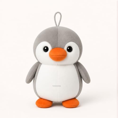 Image of Baby Penguin Soft Toy for Girls Boys Kids, Grey, Animal Plush Stuffed Teddy Gift Birthday, 18 cm