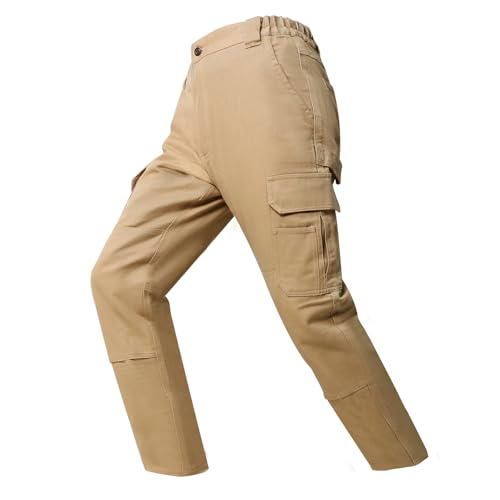 Cargo Pants for Men Ripstop Carpenter Work Pants Relaxed Fit Twill Cotton Casual Hiking Pants