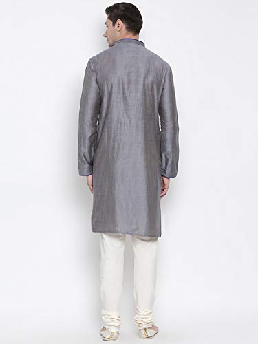 Image of VASTRAMAY Men's Beige Cotton Kurta and Pyjama Set