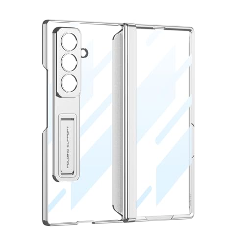 Coque Galaxy Z Fold 7 anti-peep avec film de protection et charnière robuste style supercar argent