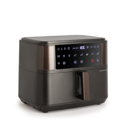 CREATE/FRYER AIR DUAL/Heißluftfritteuse 10L mit Trennwand Schwarz/Fassungsvermögen 7-8 Portionen, Multifunktionales Touch-Bedienfeld, Mit Trennwand, 10 vorinstallierte Programme, 2400 Watt – Bild 3