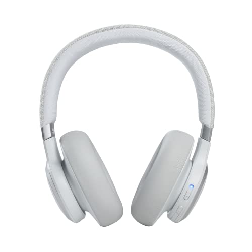 Image of JBL Live 660NC, Smart Adaptive Noise Cancelling Headphones with Mic, Over Ear Headphone, up to 50 Hours Playtime with Quick Charge, Signature Sound, Auto Play & Pause, Dual Pairing & AUX (White)