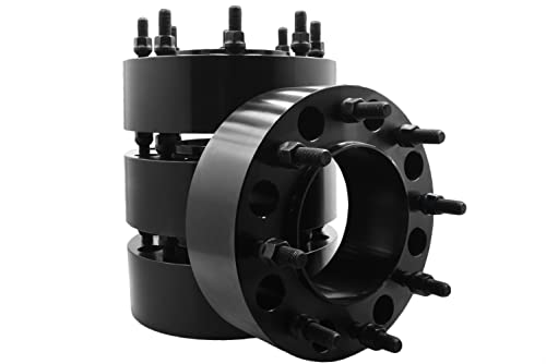 2 Pc 8x200 MM | 2.5" Thick | 8 Lug Hub Centric Wheel Spacers Adapters Fits 2005-2017 Ford F-350 Dually's Powerstroke Diesel VW-HCA-820025141-142BK