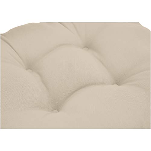 Image of AmazonBasics Polyester Canvas Tufted Outdoor Square Seat Patio Cushion - Pack of 2, Khaki, 19 x 18.5 x 5 inch