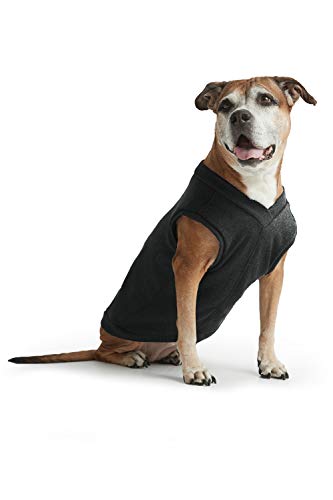 ESPAWDA Casual Stretch Comfort Cotton Dog Sweatshirt Sweater Vest for Small Dogs, Medium Dogs, Big Dogs (Medium, Black)