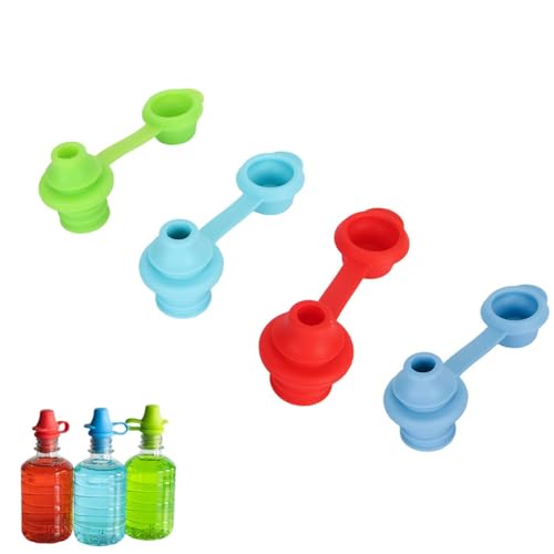 Gsycle 4 Tapas Para Botellas De Agua Sin Derrames, Múltiples Colores Adaptador Universal De Silicona Tapones De Botellas De Agua Para Botella De Agua Para Niños Pequeños, Bebés, Adultos Y Niños