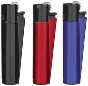 3 x Limited Edition - Clipper Lighter ® Deep Laser Engraved Personalised Metal - Engraving Included for Birthdays, Anniversaries, Weddings and Valentines - Red+Blue+Black