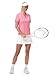 YSENTO Women's Golf Polo Shirts Collared UPF 50 Short Sleeve V-Neck Summer Fashion Cute Tops Quick Dry Tender Pink S
